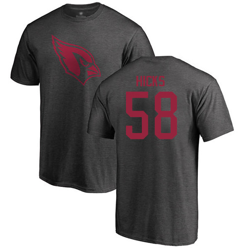 Arizona Cardinals Men Ash Jordan Hicks One Color NFL Football #58 T Shirt->arizona cardinals->NFL Jersey